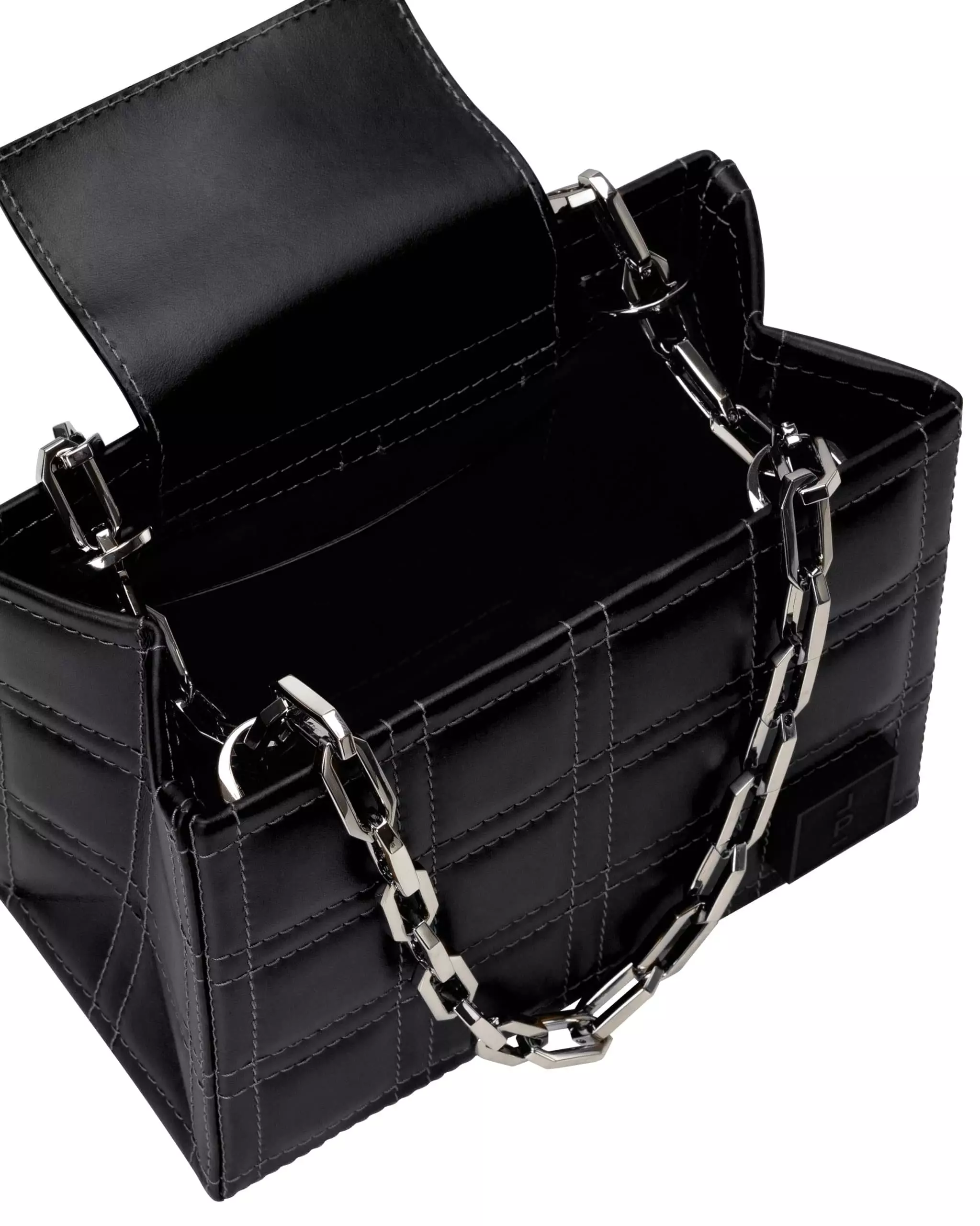 --Square black bag-