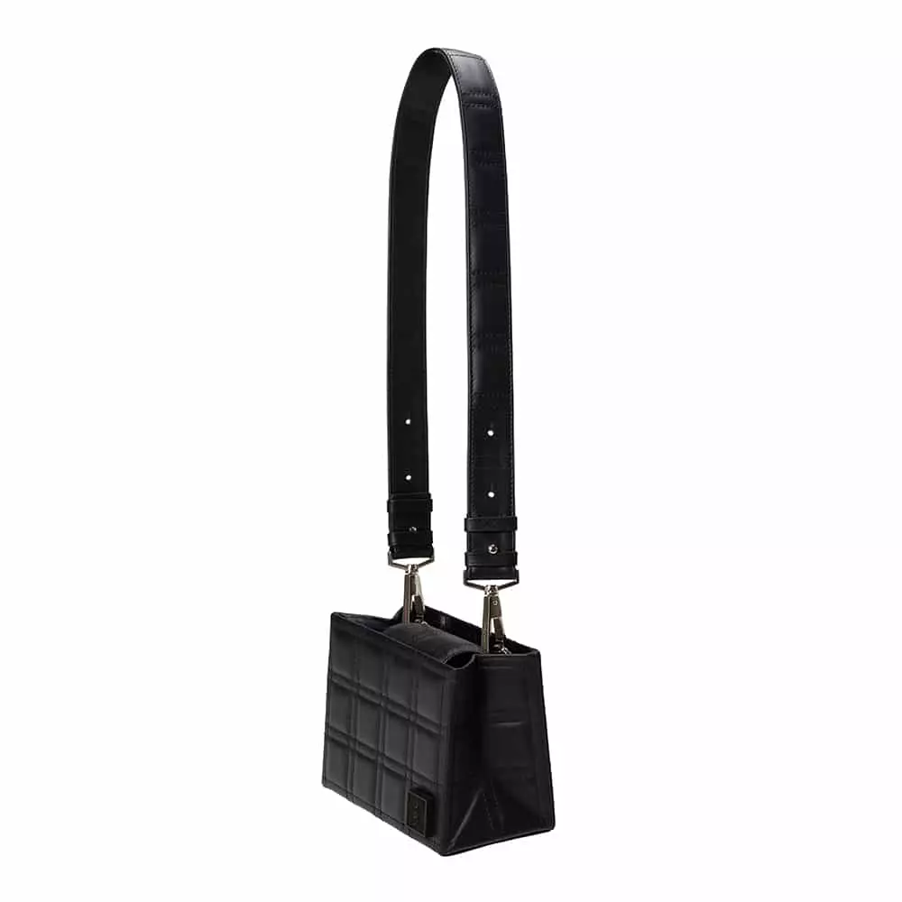 --Square black bag-