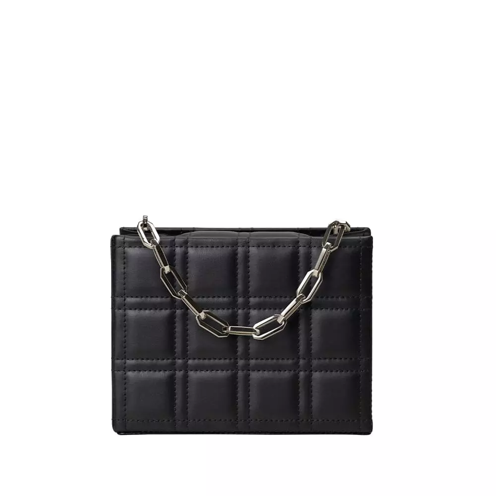 --Square black bag-