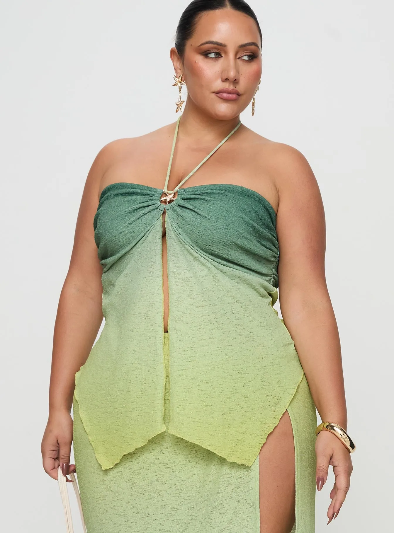 Star Girl Top Green Ombre Curve