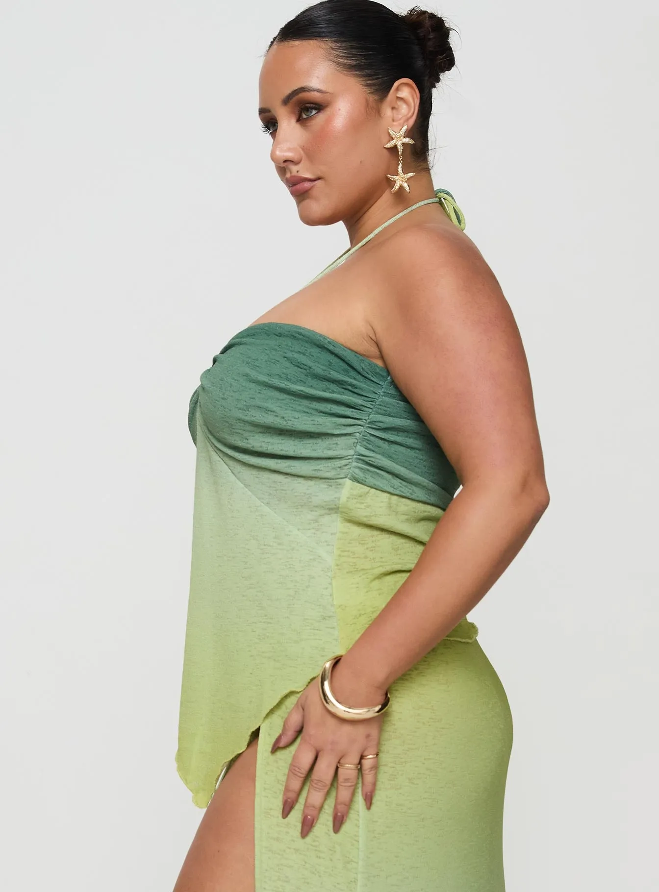 Star Girl Top Green Ombre Curve