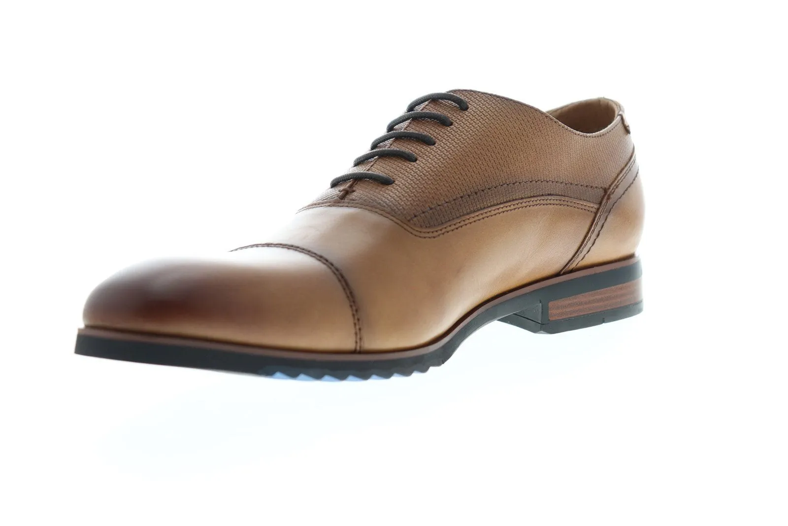 Steve Madden Lourdes Men's Brown Leather Lace-Up Cap Toe Oxford Shoes