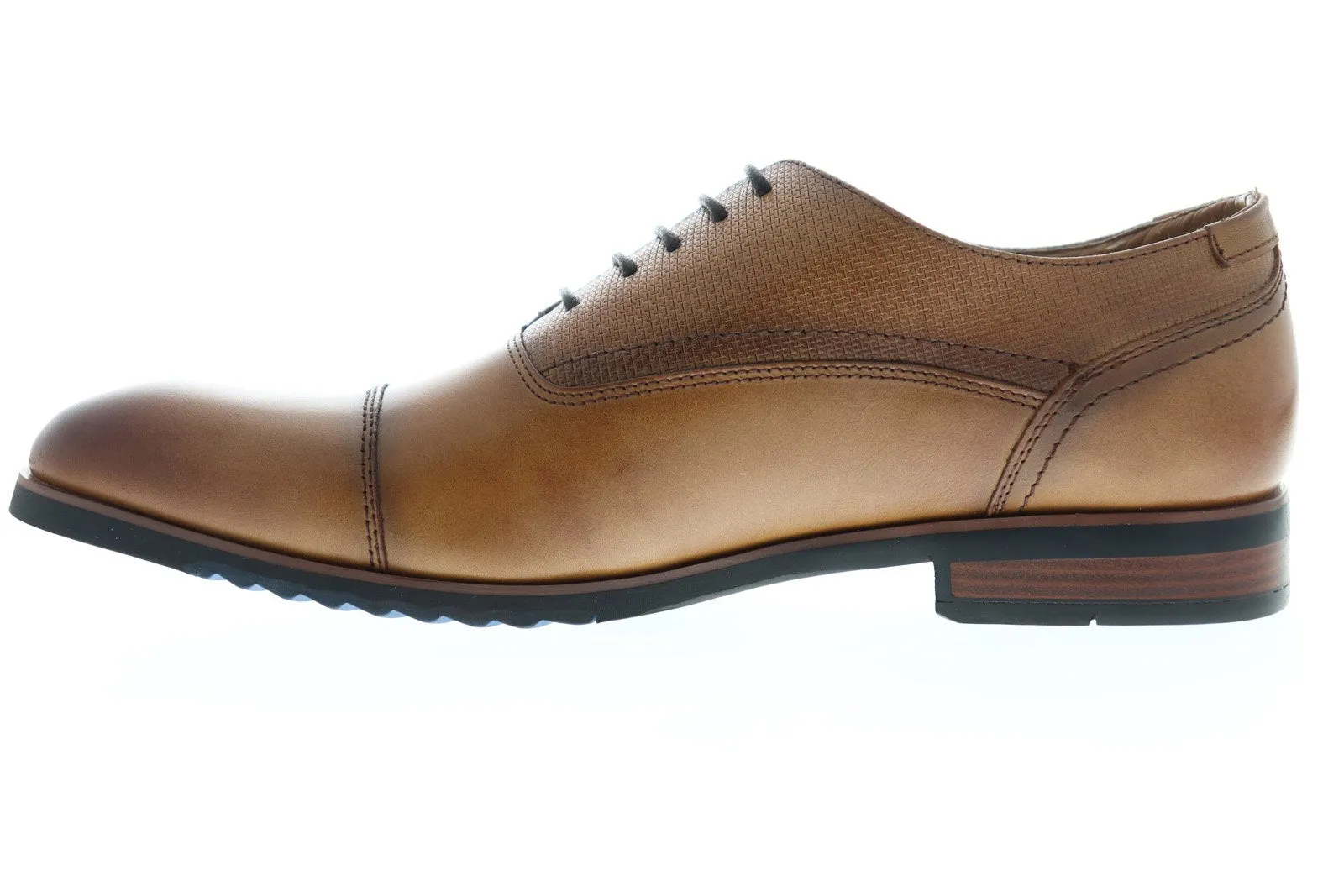 Steve Madden Lourdes Men's Brown Leather Lace-Up Cap Toe Oxford Shoes