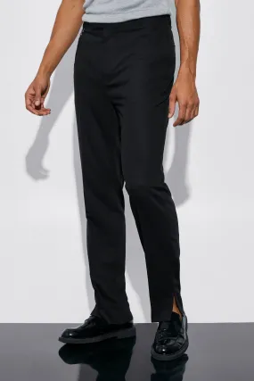 Straight Leg Split Hem Chain Suit Trousers