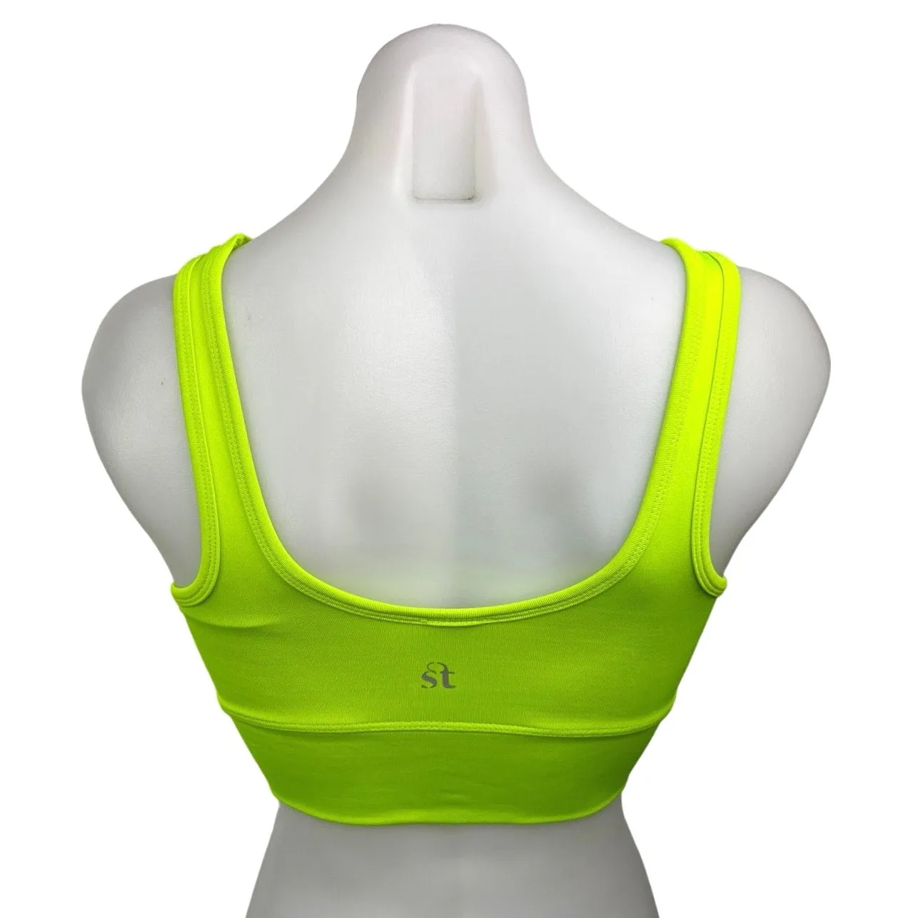 Strut-This Neon Yellow Activewear Yoga Training Sports Bra Tank Top One Size