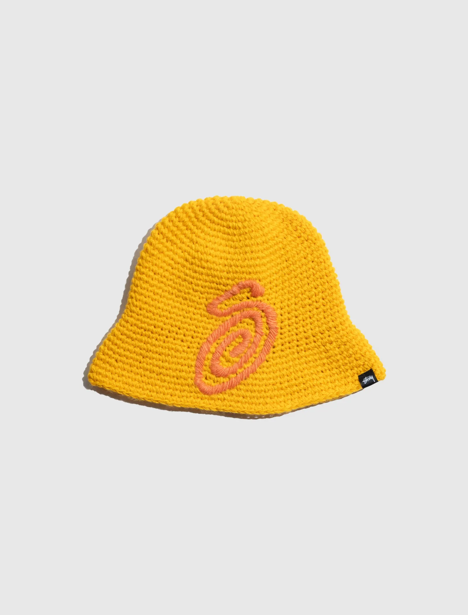 STÜSSY KNIT BUCKET HAT   YELLOW