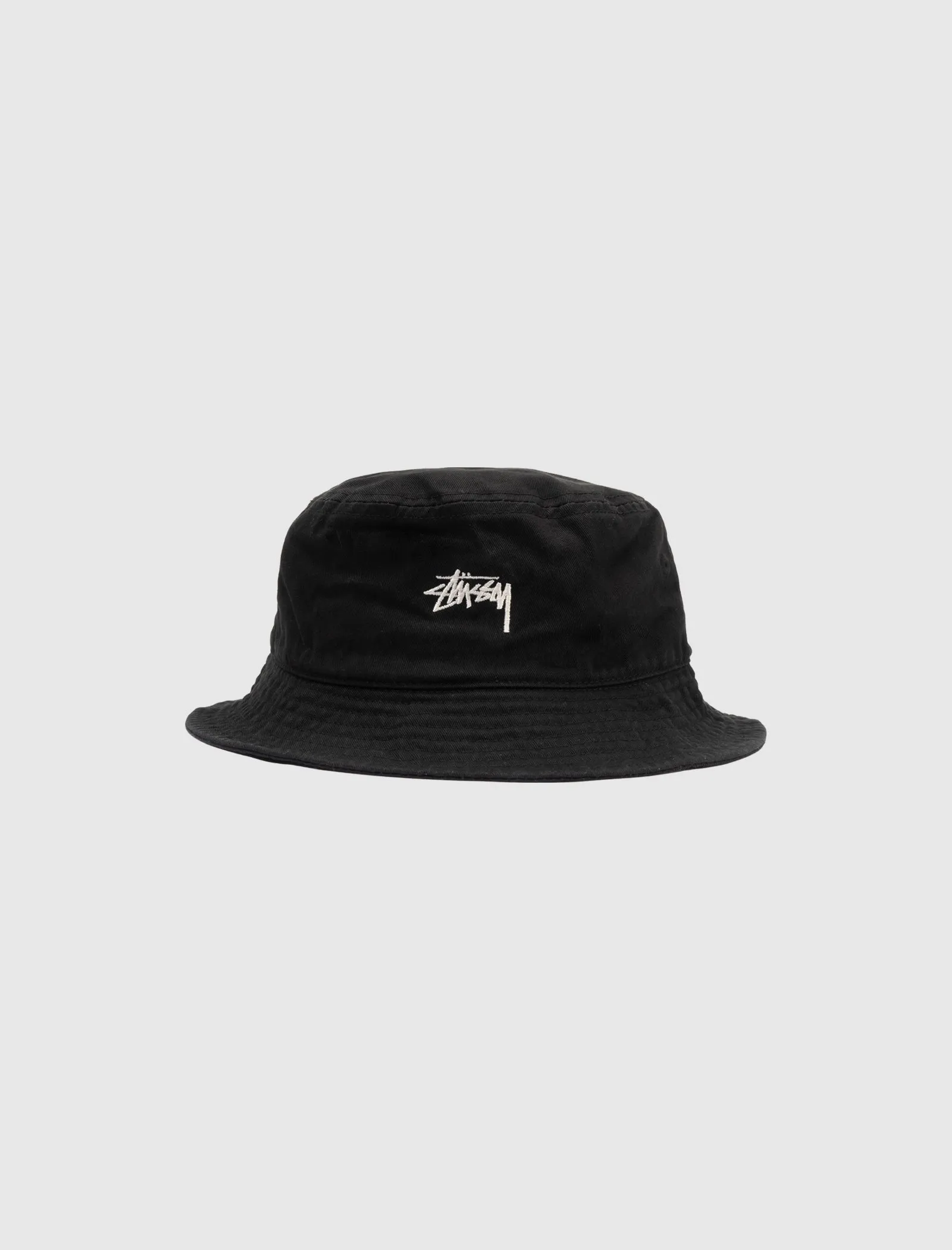 STÜSSY STOCK BUCKET HAT   BLACK