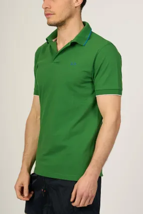 Sun 68 Men's Verde Prato Small Stripes Polo