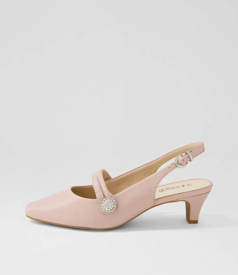 SUPERSOFT Lisshle2 Blush Leather Heels