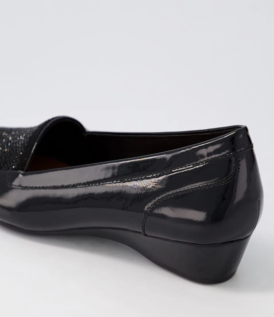 SUPERSOFT Razzie Black Patent Jewels Heels