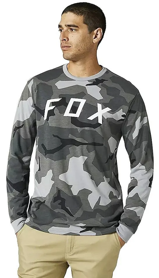 T-Shirt Fox BNKR Tech LS - Black Camo - men´s