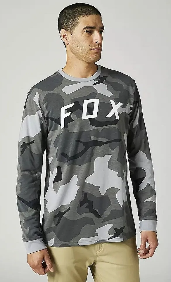 T-Shirt Fox BNKR Tech LS - Black Camo - men´s