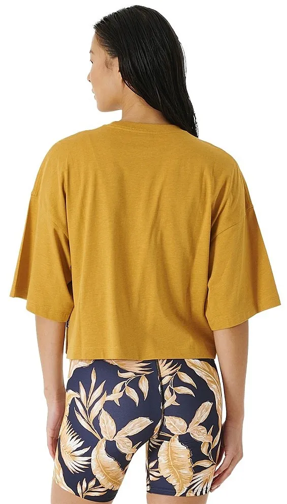 T-Shirt Rip Curl Seacell Crop Heritage - Gold - women´s