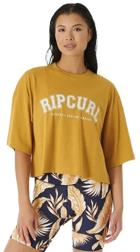 T-Shirt Rip Curl Seacell Crop Heritage - Gold - women´s