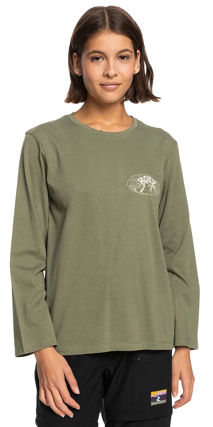 T-Shirt Roxy I Am A Rider LS - TPC0/Deep Lichen Green - women´s