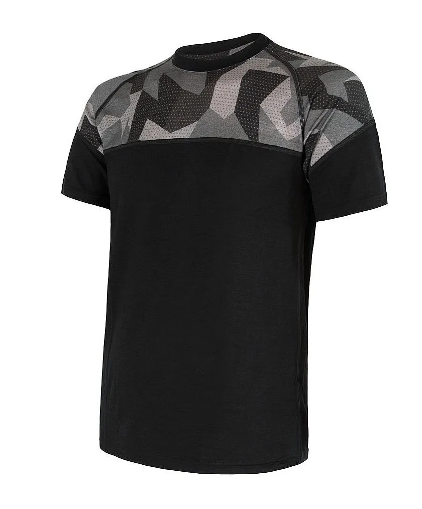 T-Shirt Sensor Merino Impress - Black/Camo