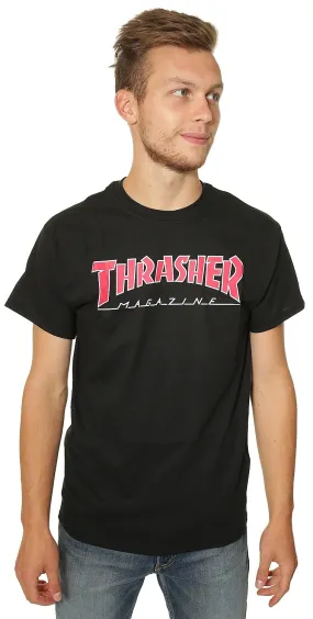 T-Shirt Thrasher Outlined - Black