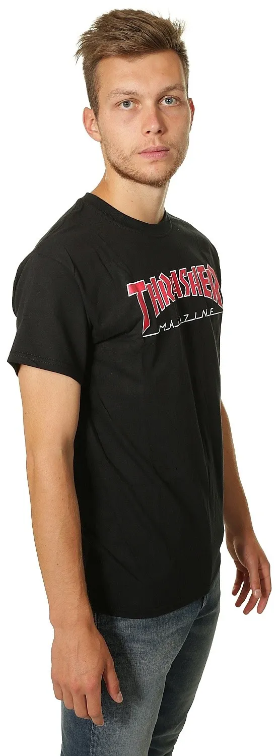 T-Shirt Thrasher Outlined - Black