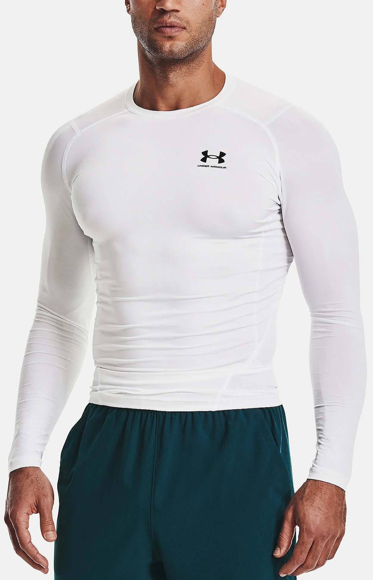 T-Shirt Under Armour HeatGear Armour Compression LS - White/Black - men´s