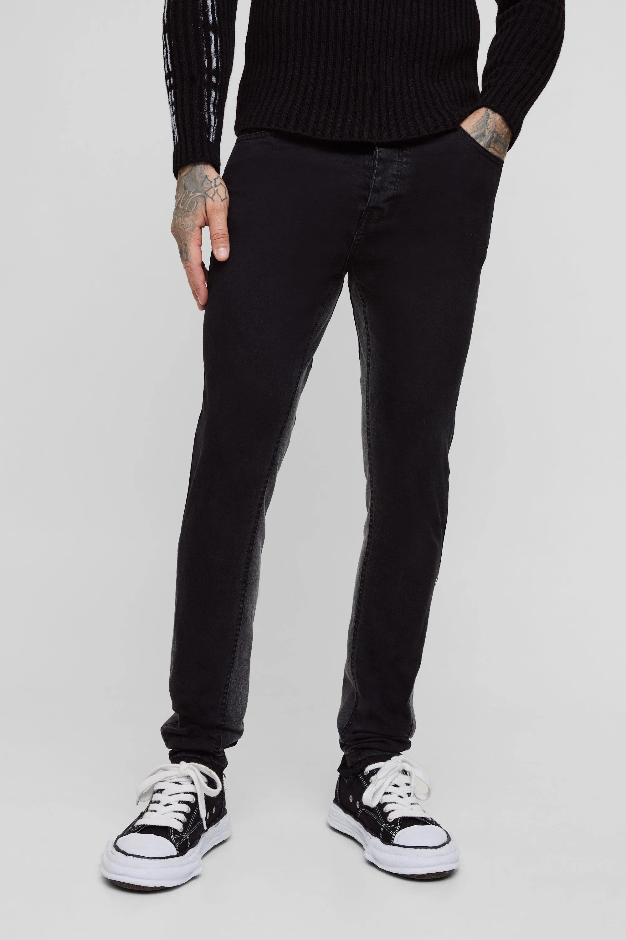 Tall Skinny Fit Contrast Gusset Trousers