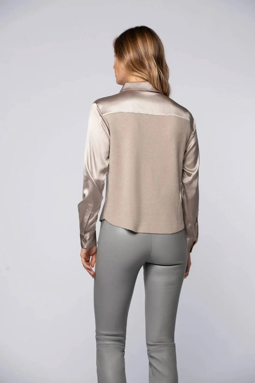 Tania Knit Blouse in Taupe