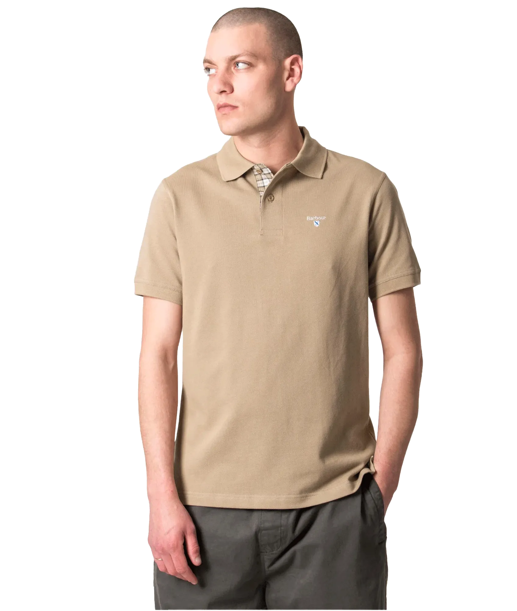 Tartan Pique Polo - Beige