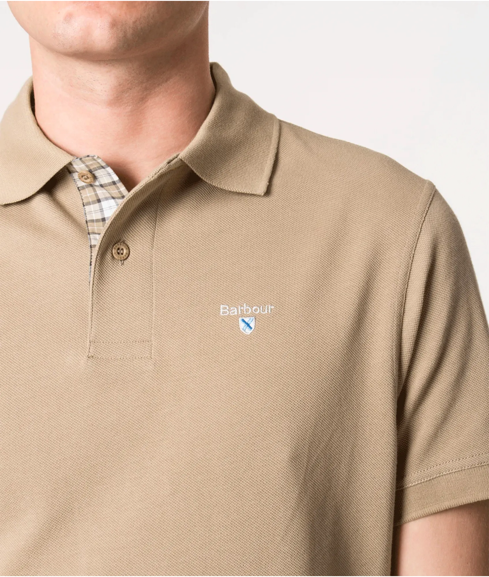 Tartan Pique Polo - Beige