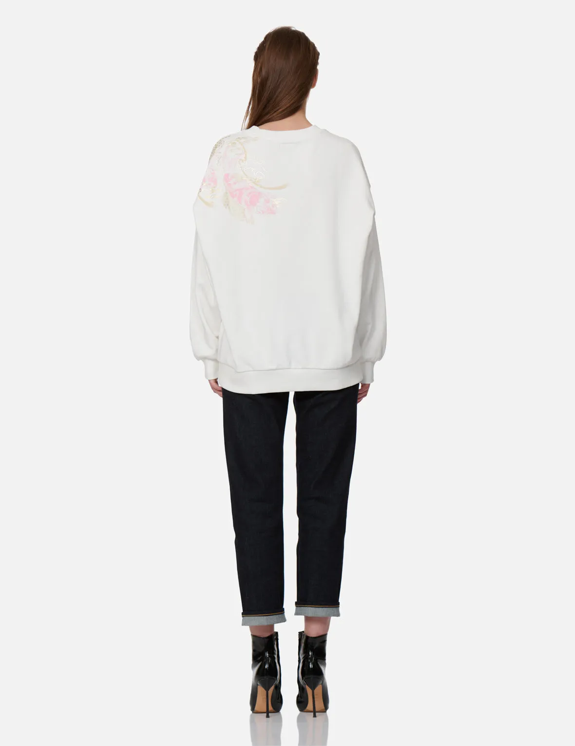 Tattoo Koi with Japanese Pattern Print Sweatshirt