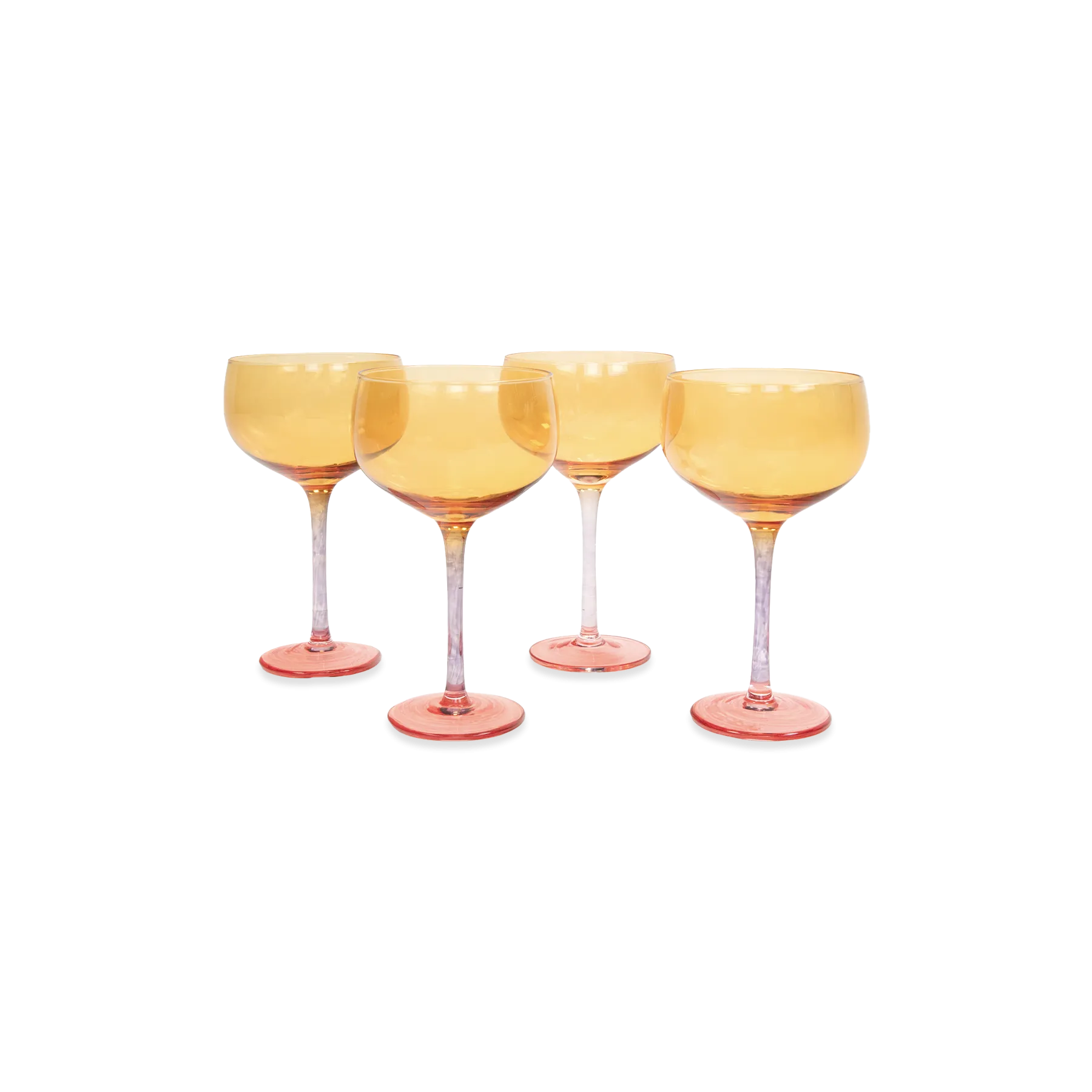 The Trio Coupe, Set of 4 - Passionfruit / Glass