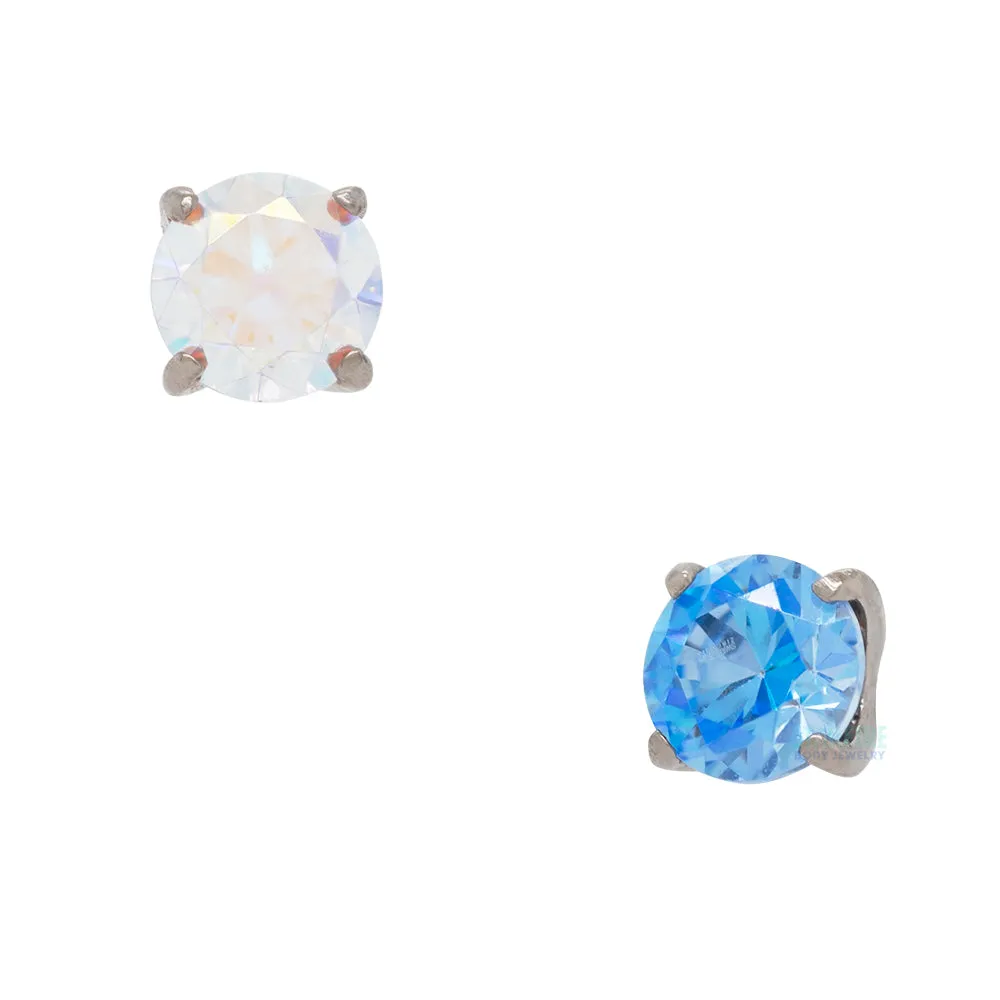 threadless: 2.5mm Tiffany Prong-Set Brilliant-Cut Gem End