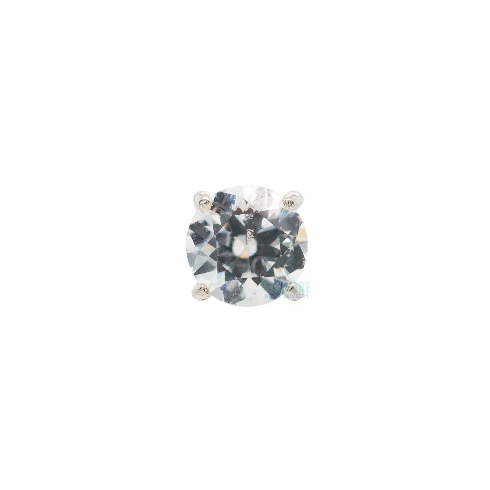 threadless: 2.5mm Tiffany Prong-Set Brilliant-Cut Gem End