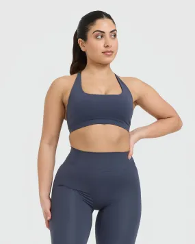 Timeless Square Neck Sports Bra True Blue