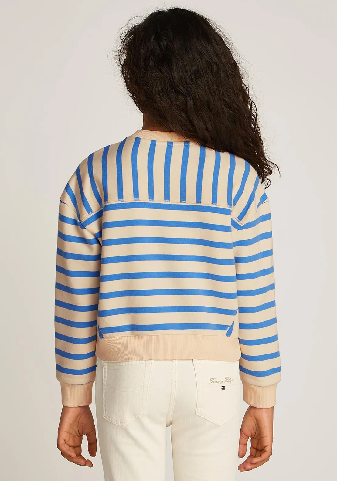 Tommy Hilfiger Girl New York Long Sleeve Stripe Sweater, Blue