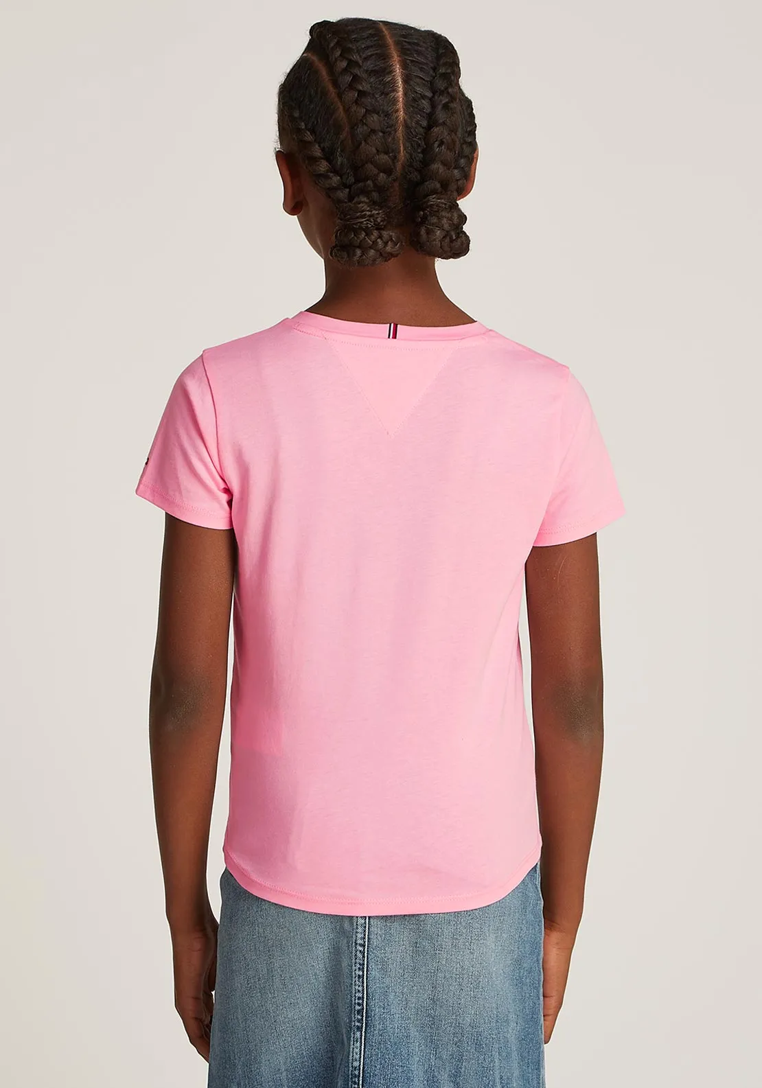 Tommy Hilfiger Girl Short Sleeve Slim Tee, Pink