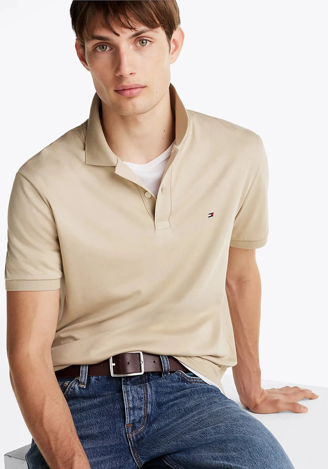 Tommy Hilfiger Liquid Cotton Polo Shirt, Sand