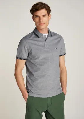 Tommy Hilfiger Oxford Two Tone Polo Shirt, Navy & White