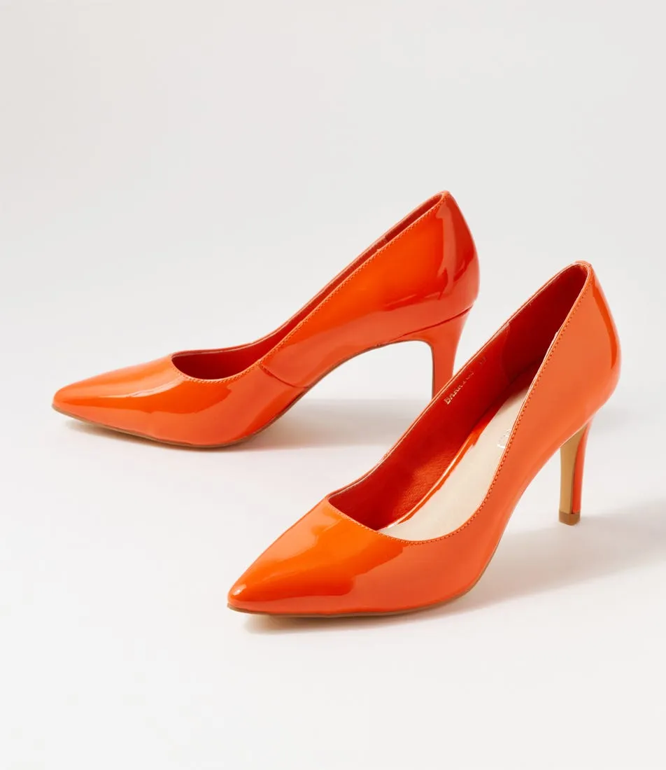 TOP END Barrios Orange Patent Leather Pump Heels