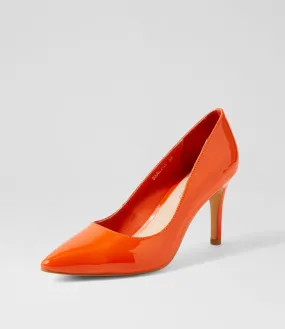 TOP END Barrios Orange Patent Leather Pump Heels