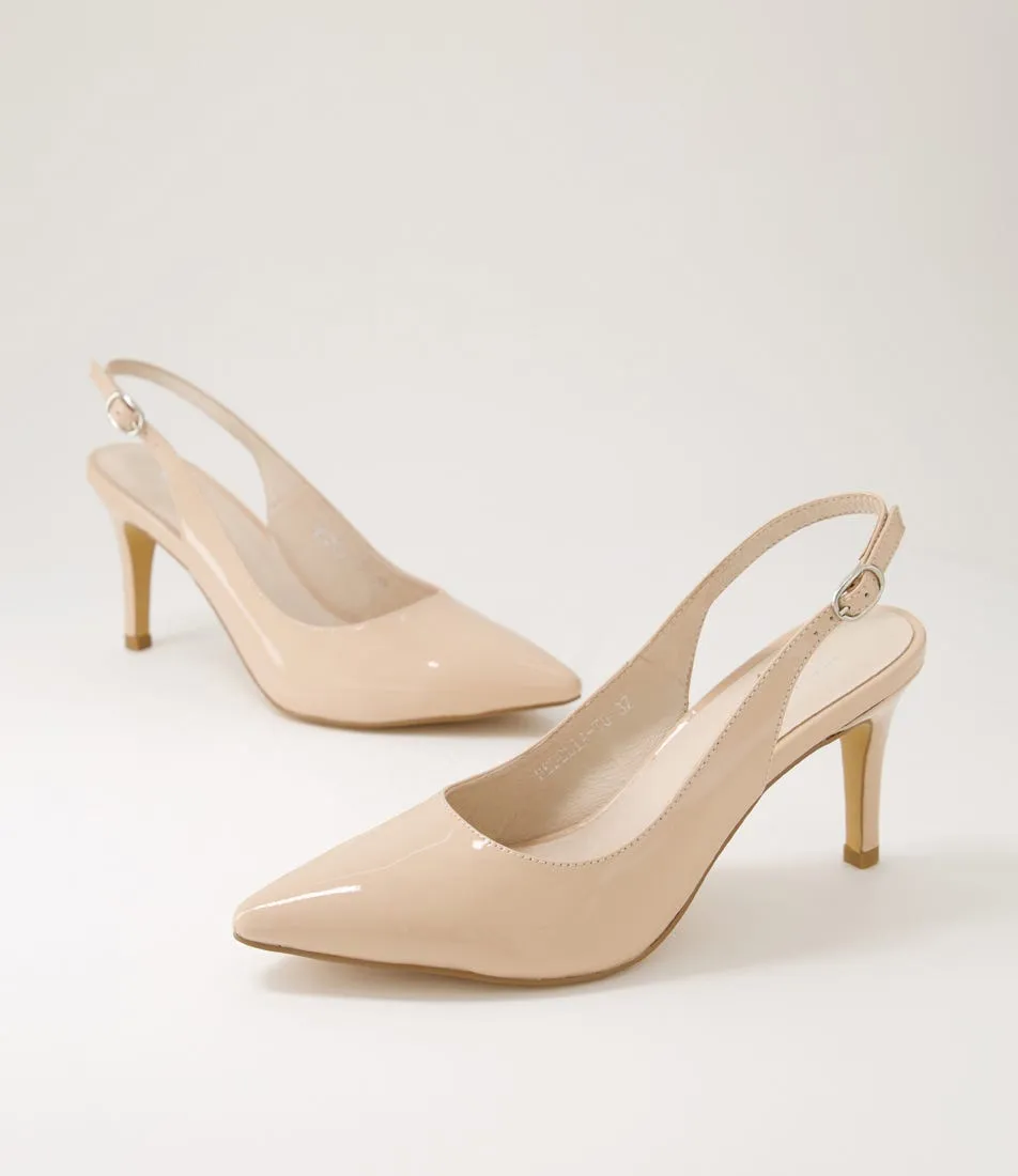 TOP END Bedelia Nude Patent Leather Heels