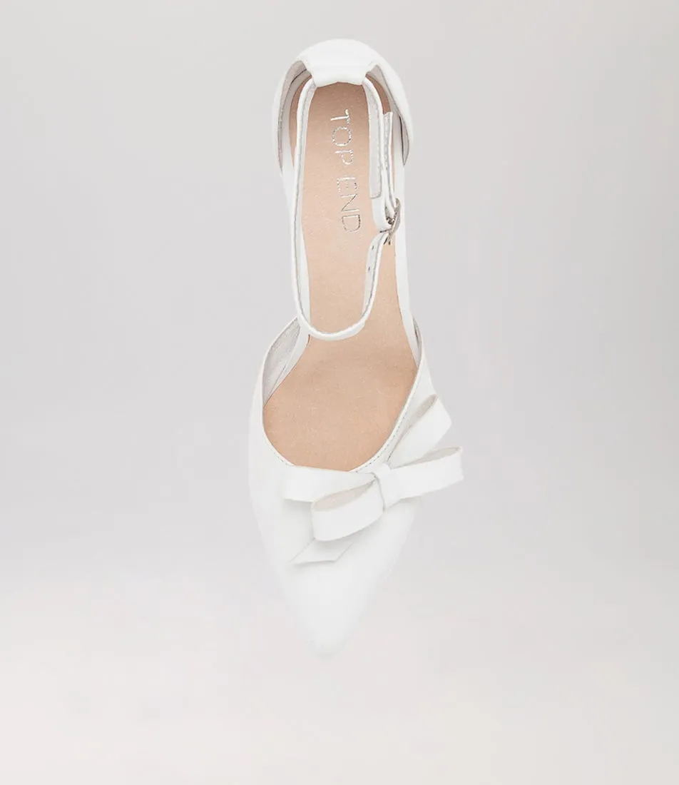 TOP END Benzal White Leather Heels