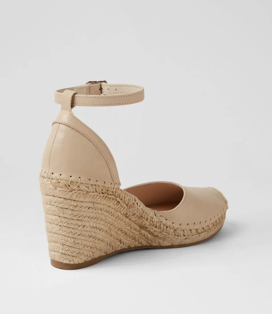 TOP END Malka Almond Natural Rope Leather Heels