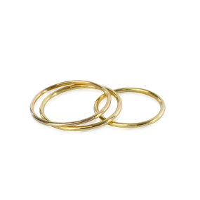 Triple Band Ring Set - 14k Yellow Gold