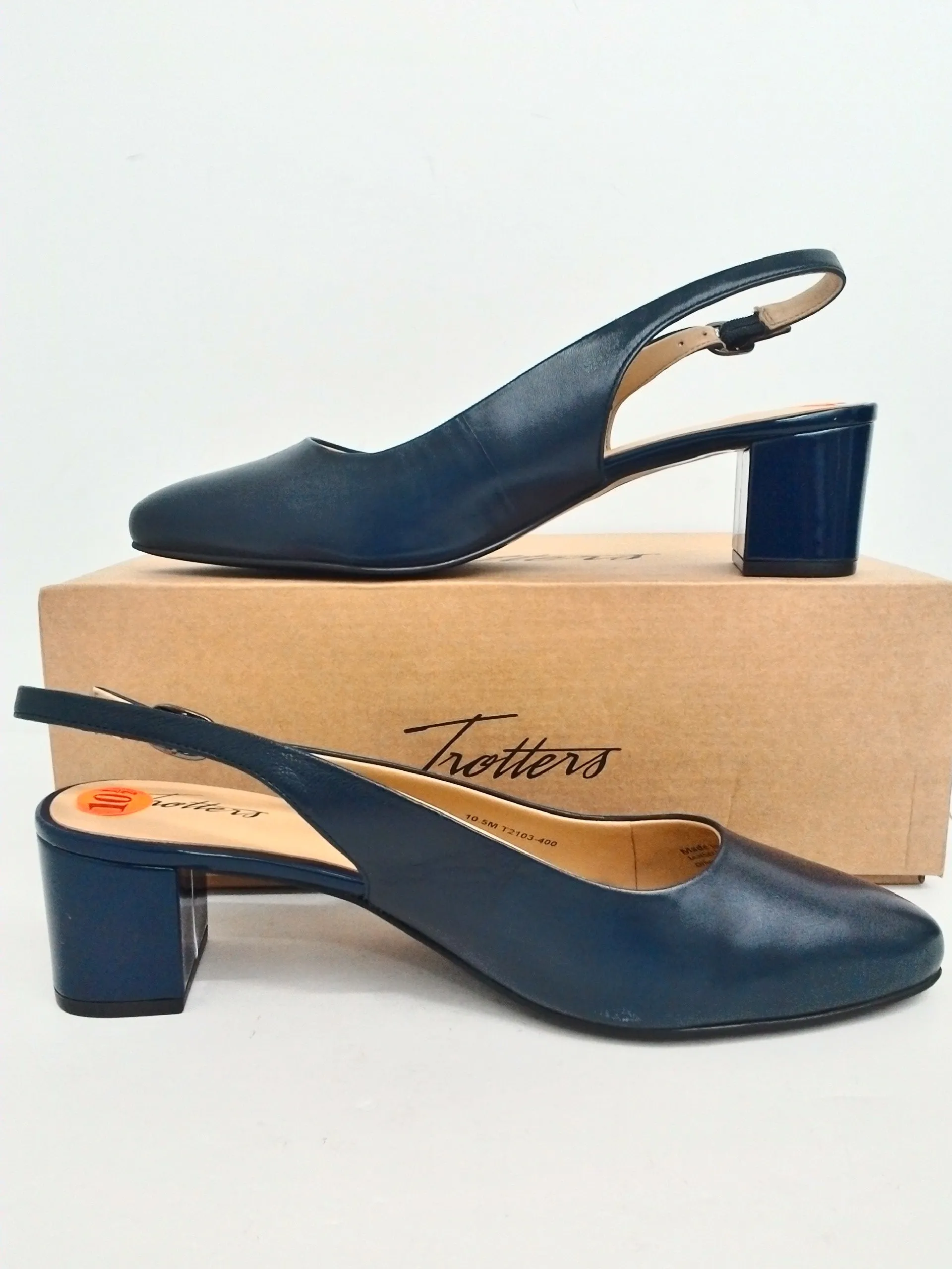 Trotters Women's Kay Navy Blue Heels Size 10.5 M