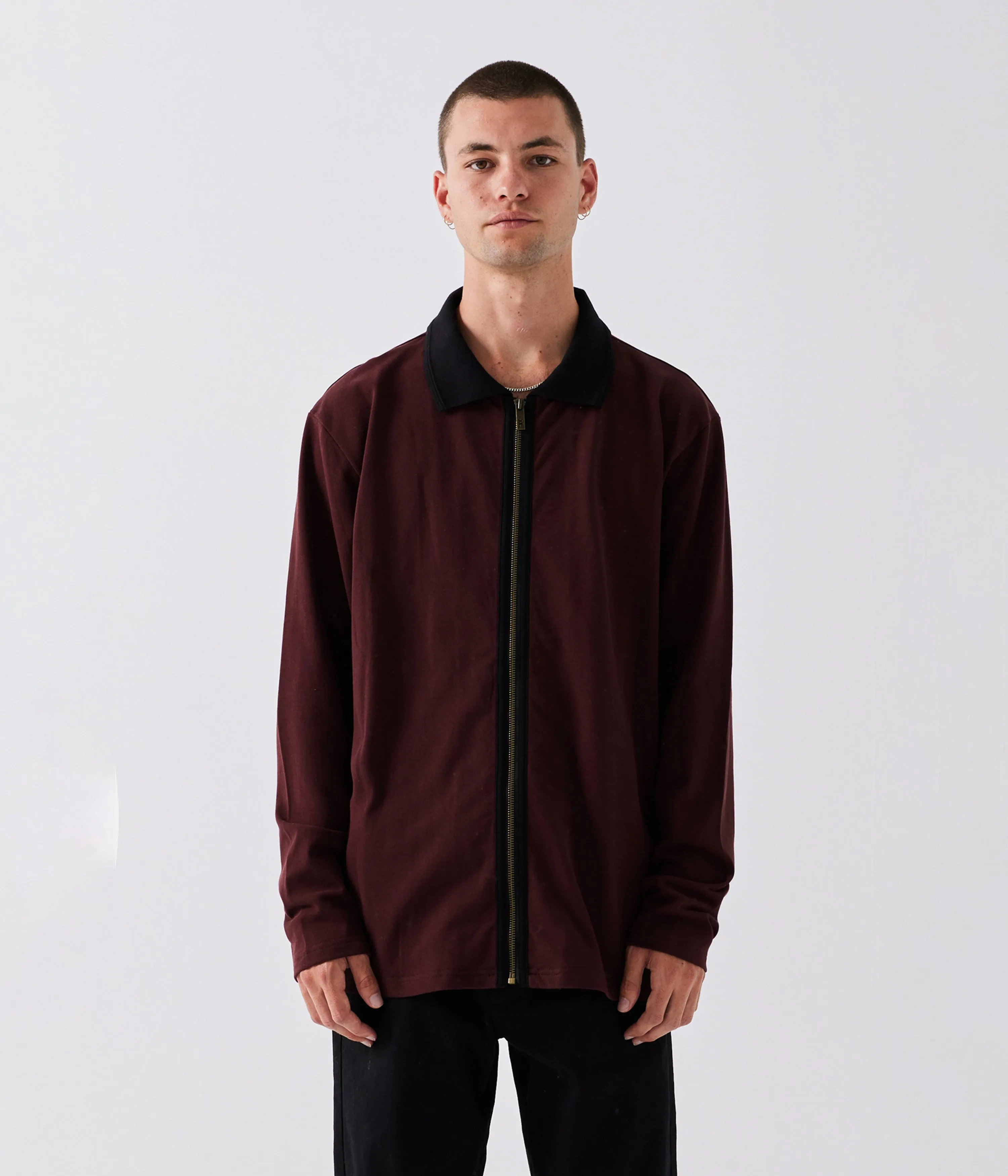 UNIFORM LS POLO // BURGUNDY