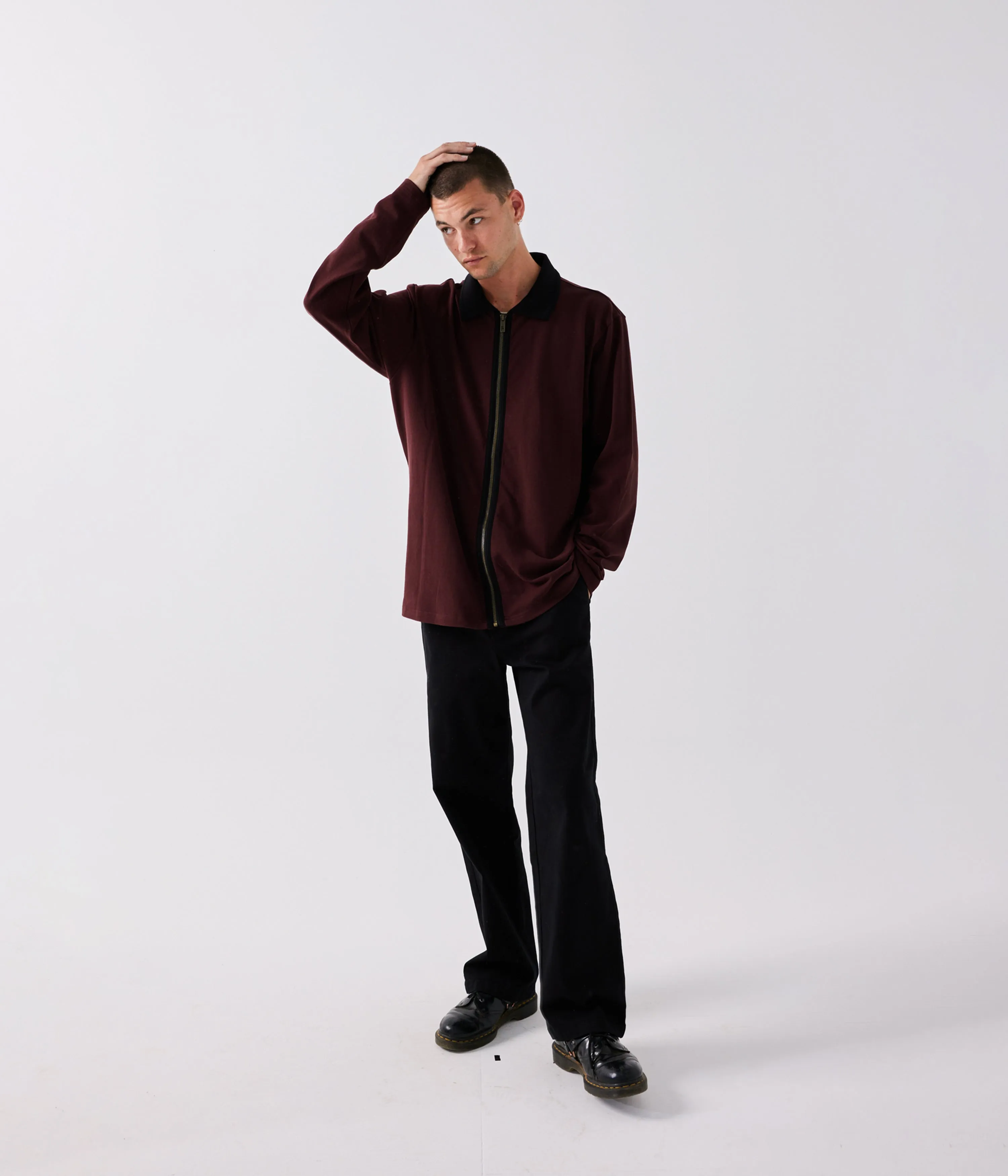 UNIFORM LS POLO // BURGUNDY