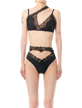 Vaillant Black Asymmetric Lace Bra