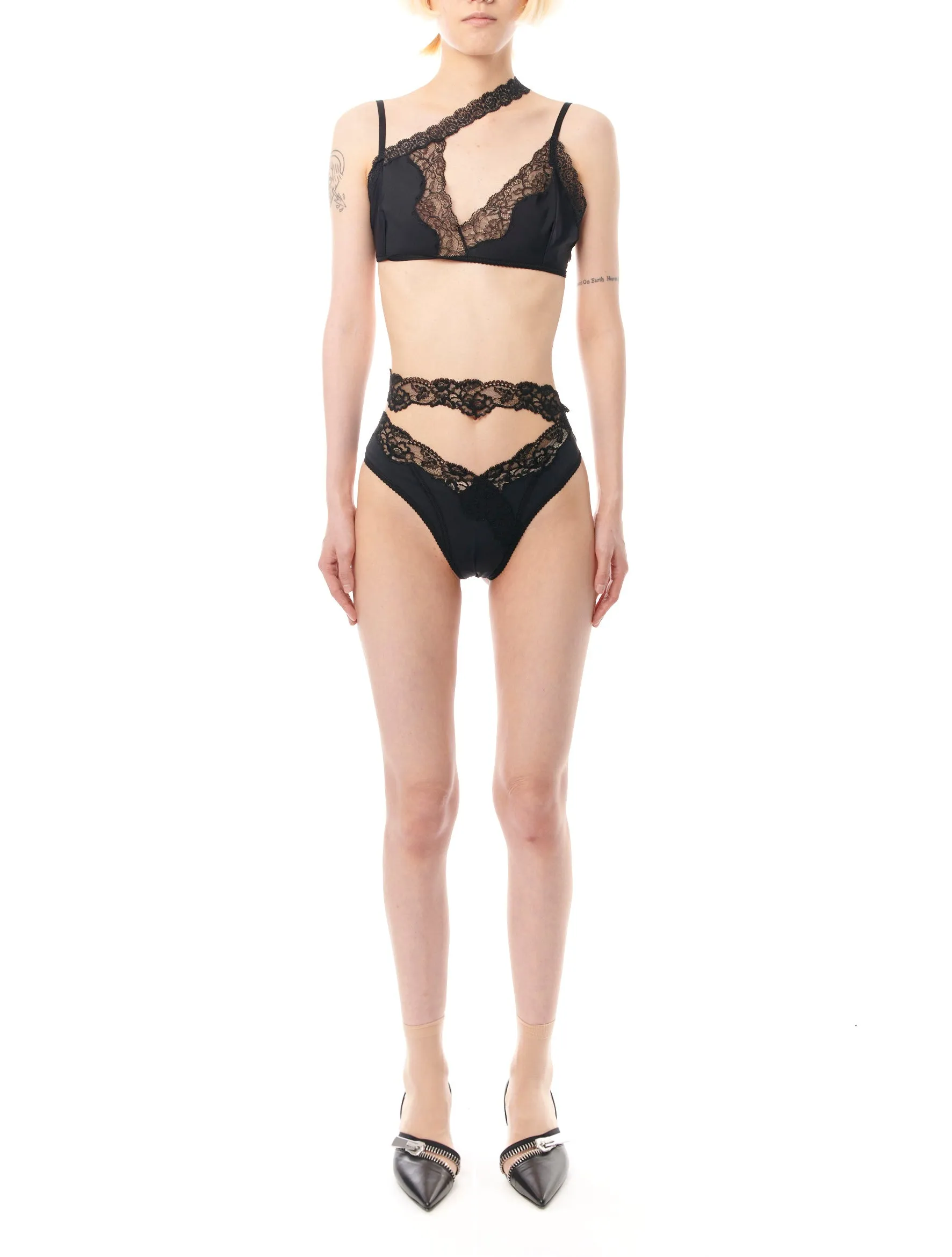 Vaillant Black Asymmetric Lace Bra