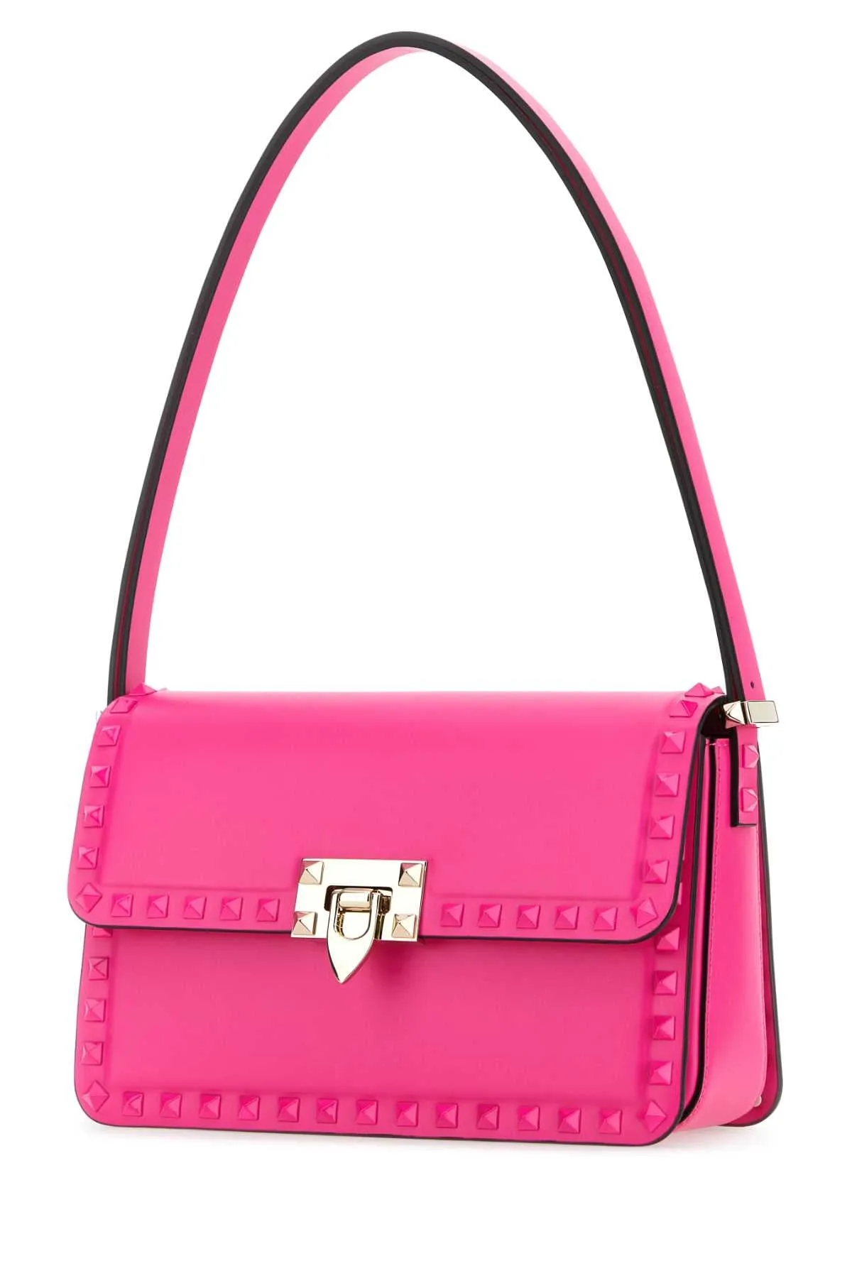 Valentino Garavani Pink Pp Leather Rockstud Shoulder Bag