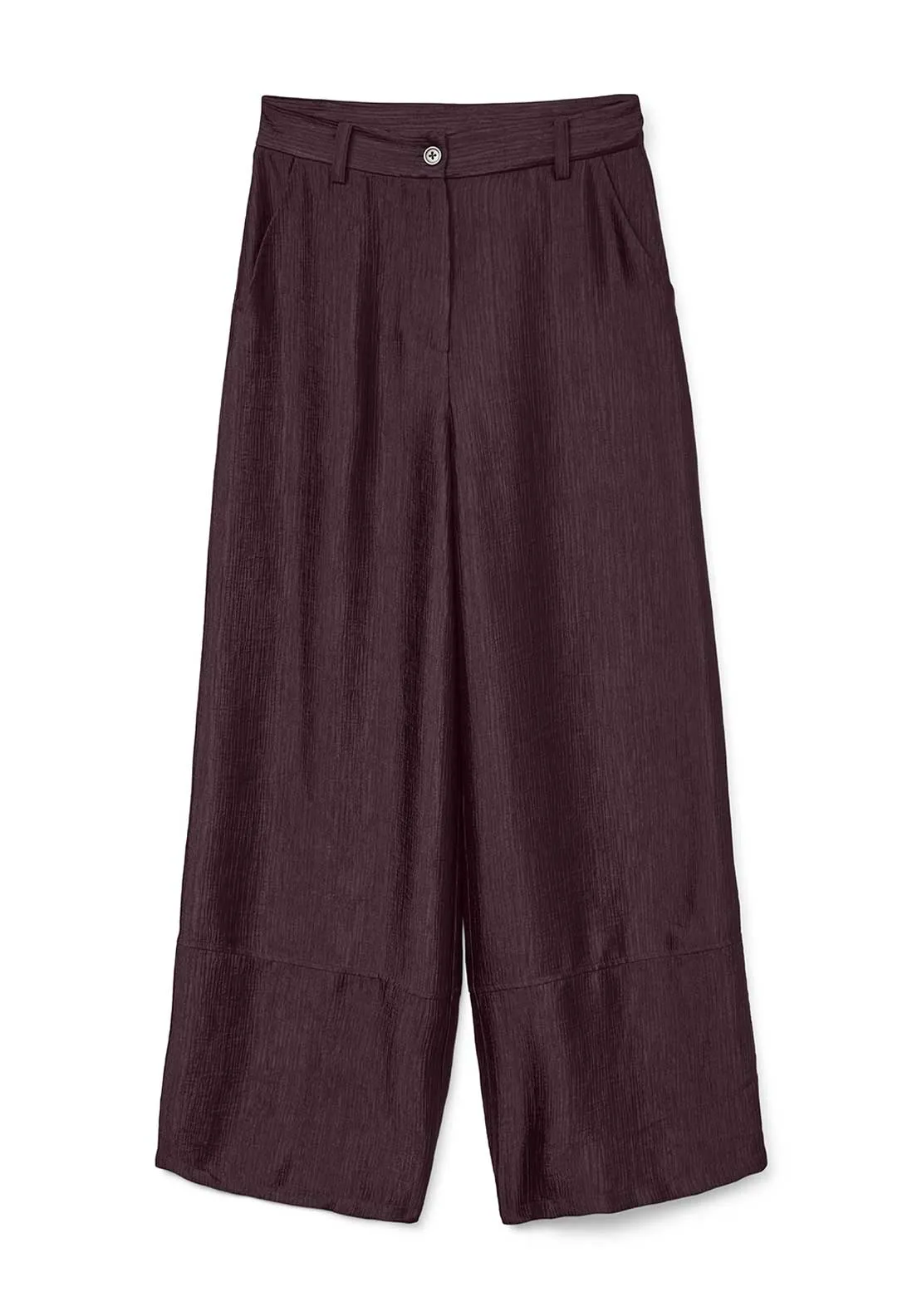 Vero Moda Raquel High Waist Wide Leg Trousers, Wine