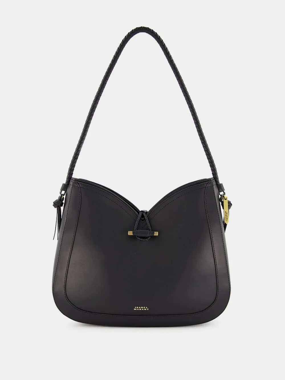 Vigo Leather Black Shoulder Bag